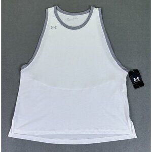 Under Armour Tank Top Shirt Womens XL White Stadium Loose Lightweight Gym